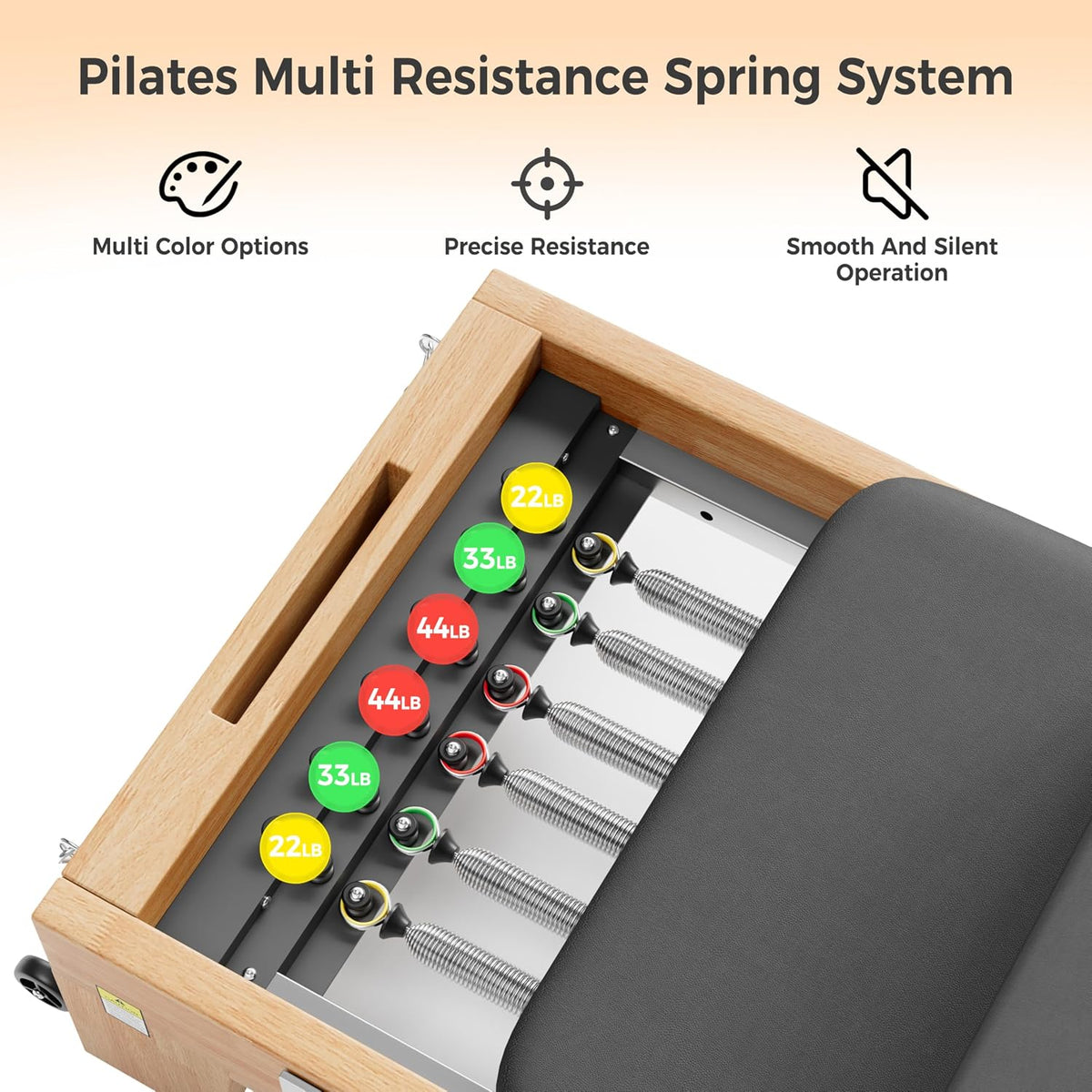 Pilates Reformer for Home Gym, Solid Wood Pilates Reformer Machine